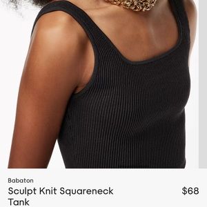 Aritzia Babaton Sculpt Knit Square Neck Tank